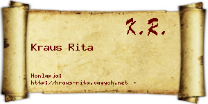 Kraus Rita névjegykártya