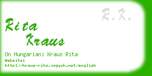 rita kraus business card